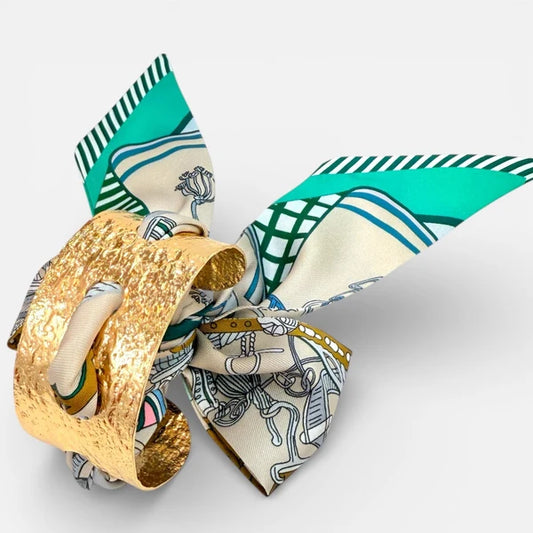 BR8106AM Teal Scarf Cuff Bracelet 0