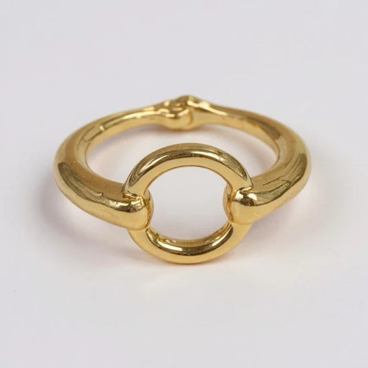 RG8187 Gold Tone Small Circle Scarf Ring 0