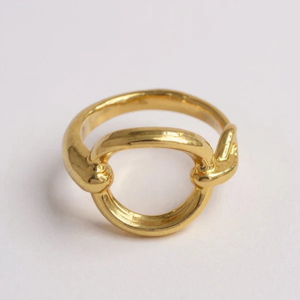 RG8188 Gold Tone Circle Scarf Ring 0