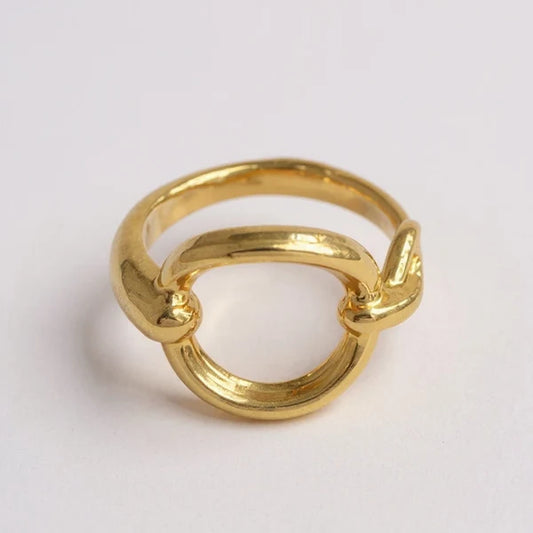 RG8188 Gold Tone Circle Scarf Ring 0