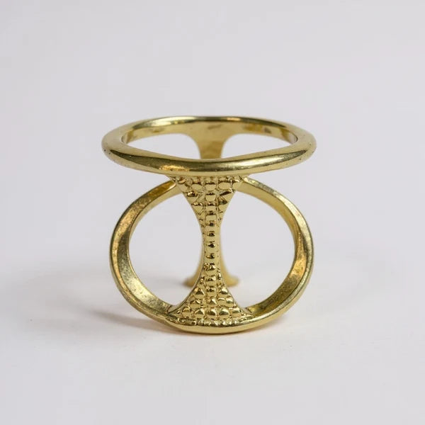 RG8194 Gold Tone Hourglass Scarf Ring 0