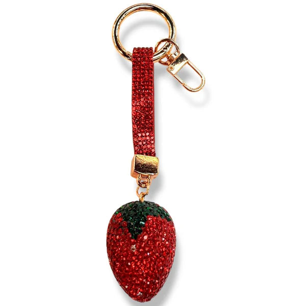 MBK7143 Strawberry Stone Bag Charm