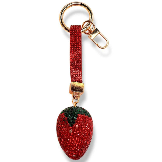 MBK7143 Strawberry Stone Bag Charm