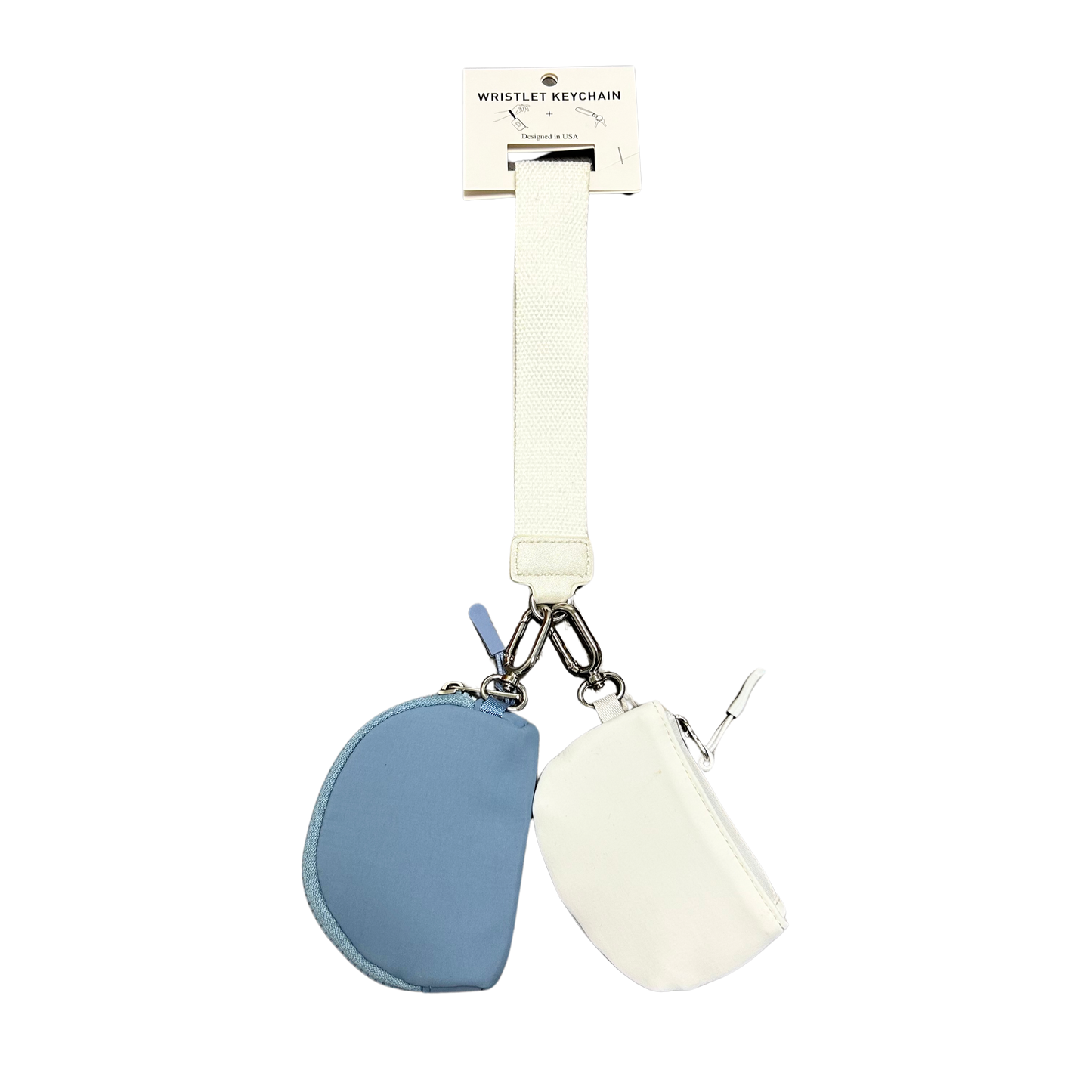 WK1317WTBL Blue & White Dual Color Wristlet