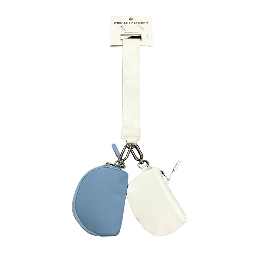 WK1317WTBL Blue & White Dual Color Wristlet
