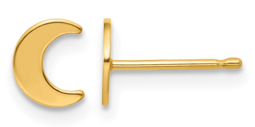 GFE129 1/20 14K Gold Filled 5.16MM X 3MM Moon Post Earrings