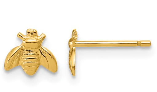 GFE131 1/20 14K Gold Filled 5.5MM X 6.3MM Bee Earrings