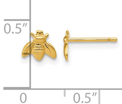 GFE131 1/20 14K Gold Filled 5.5MM X 6.3MM Bee Earrings