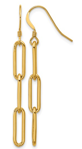 GFE135 1/20 14K Gold Filled Shepard Hook Paperclip Earrings