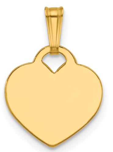 GFP111 14K Gold Filled 12.5MM X 12MM .5MM Thick Engravable Heart Charm