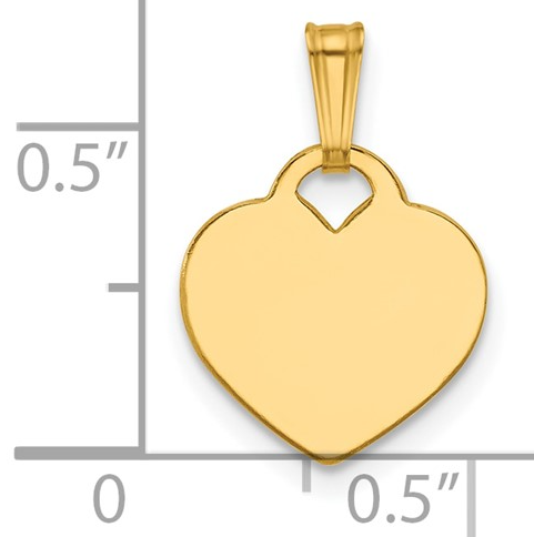 GFP111 14K Gold Filled 12.5MM X 12MM .5MM Thick Engravable Heart Charm