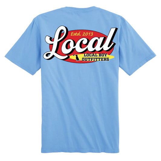 L1000747 Local Boy Raising Locals Short Sleeve T-shirt Washed Denim