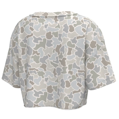 L5110000 Local Girl Boxy Crop Tee in Forest Camo Saltwater