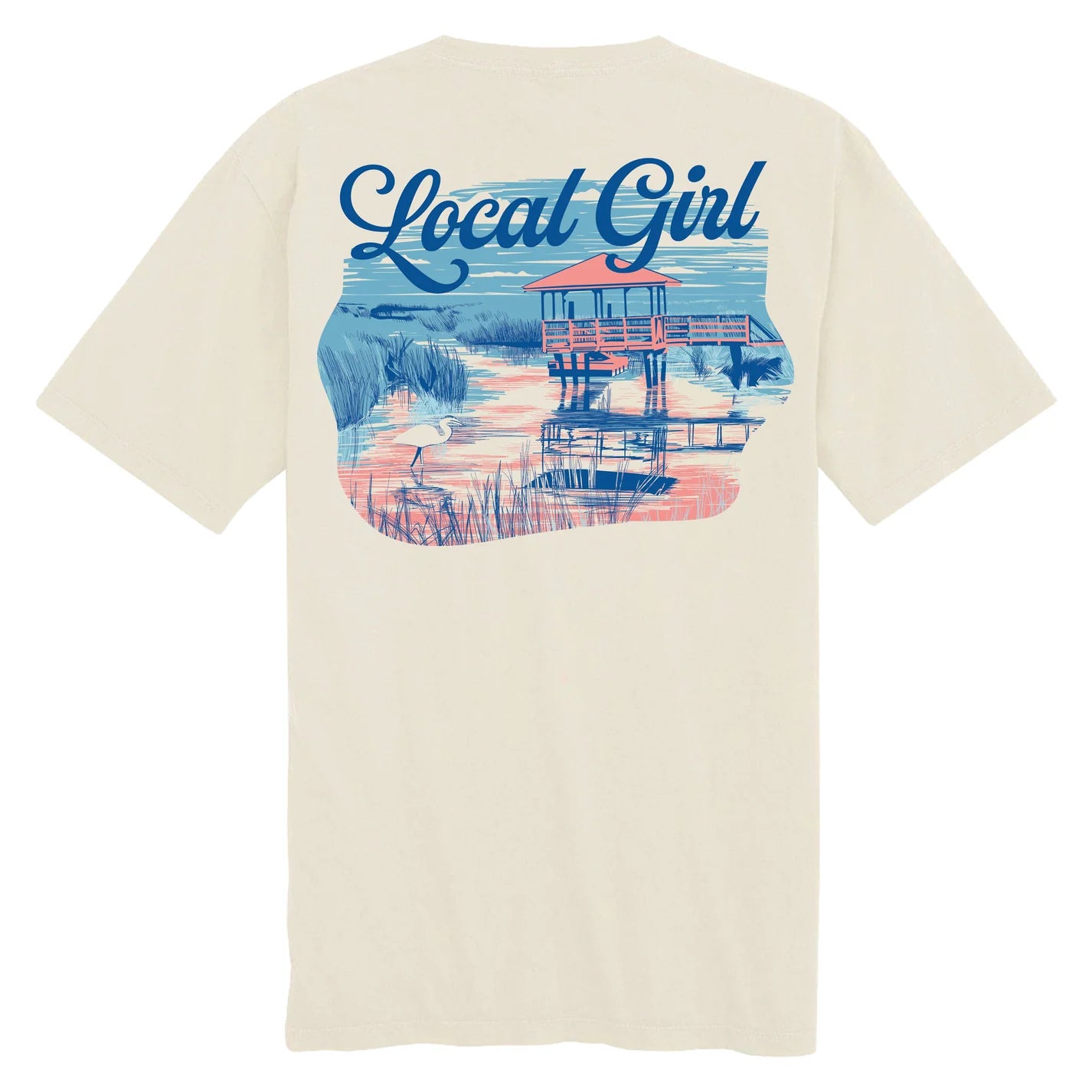 L5100091 Local Girl Heron Marsh Short Sleeve Tee in Ivory