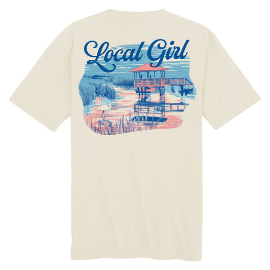 L5100091 Local Girl Heron Marsh Short Sleeve Tee in Ivory