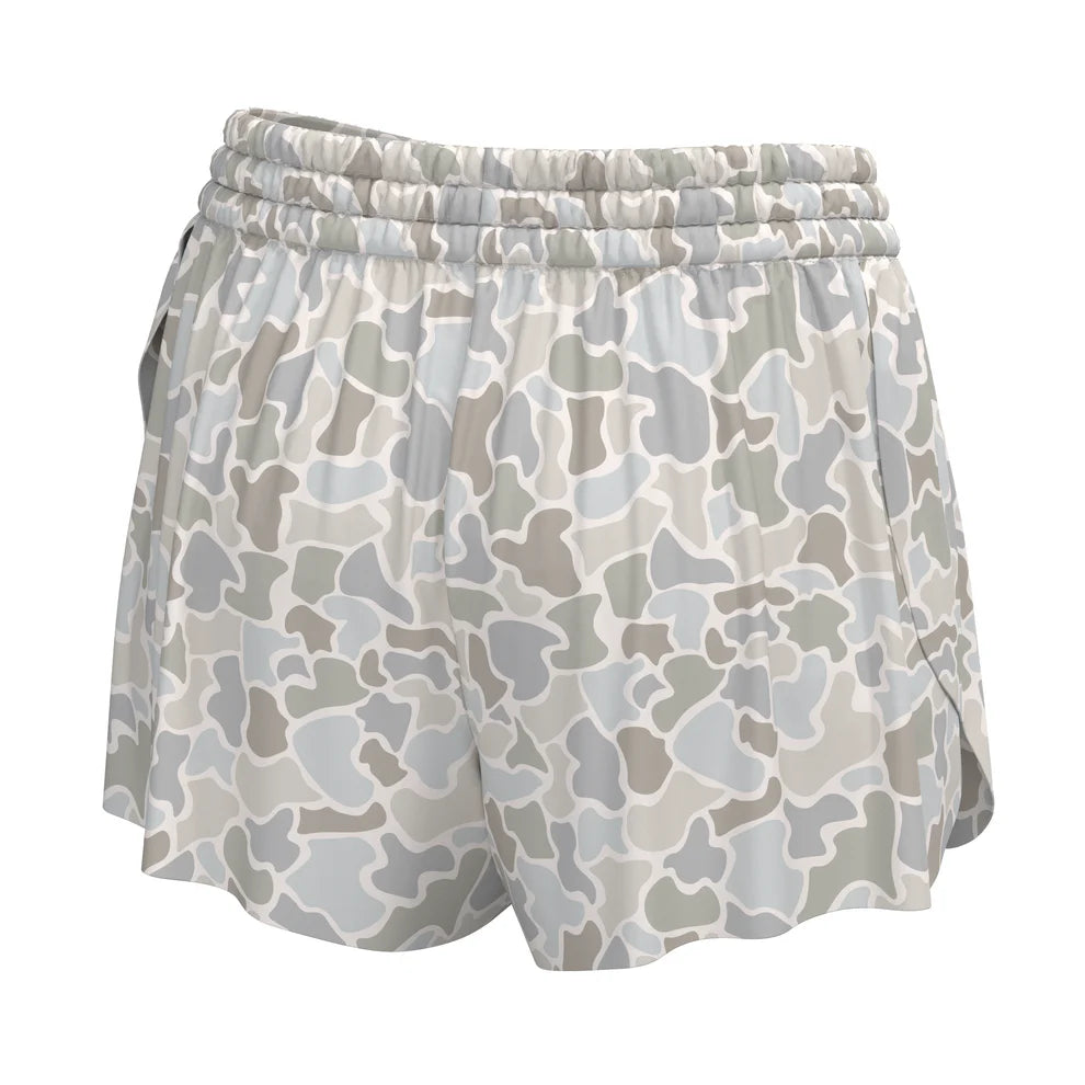 L5060013 Local Girl Youth Petal Shorts in Forest Camo Saltwater