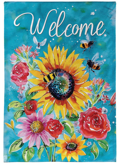 BFWX9NBHF425 Evergreen Colorful Summer Blooms House Flag