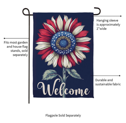 SXGPGBSGF425 Evergreen Patriotic Sunflower Garden Flag