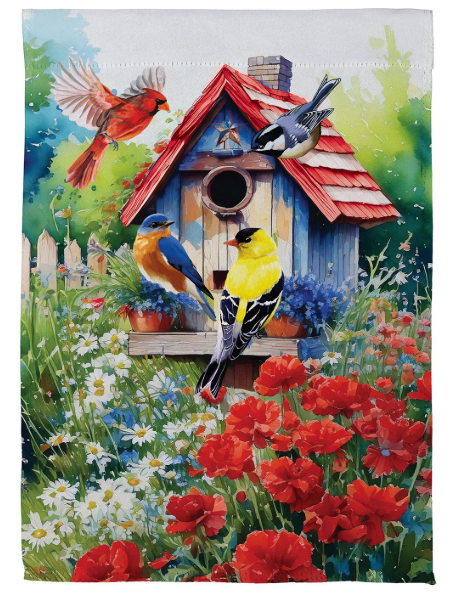 SXK5BZSGF425 Evergreen Americana Songbird Garden Flag