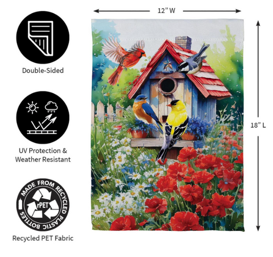 SXK5BZSGF425 Evergreen Americana Songbird Garden Flag