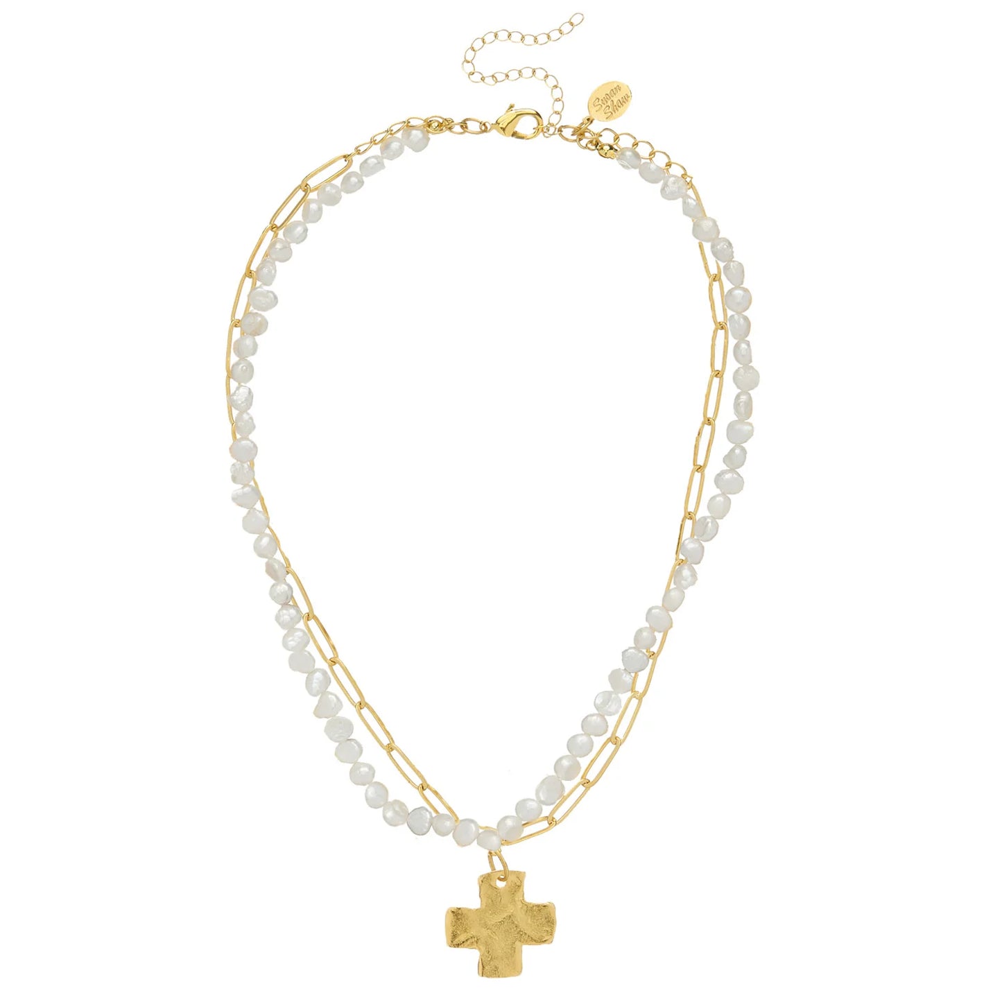 3813C Susan Shaw Gold Plated Piper Paperclip Necklace