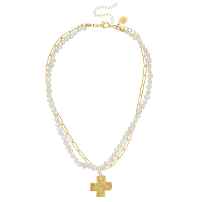 3813C Susan Shaw Gold Plated Piper Paperclip Necklace