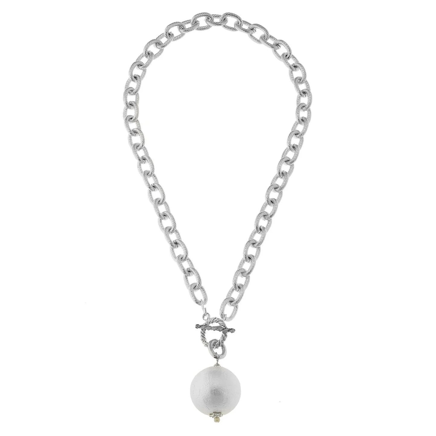 Susan Shaw Cotton Pearl Toggle Necklace - 16"