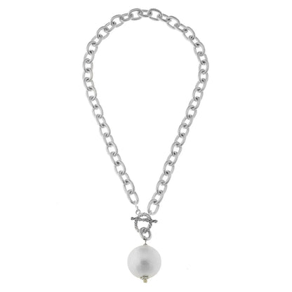 Susan Shaw Cotton Pearl Toggle Necklace - 16"
