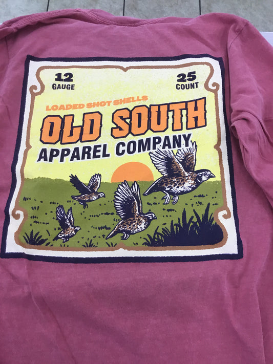 FW26-6014-VIN-BLU Old South Vintage Shotgun Shells Long Sleeve Tee  0