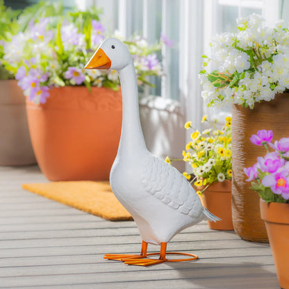 GU3S4LG26 Evergreen Giddy The Goose, Metal Porch Statue, 21"H
