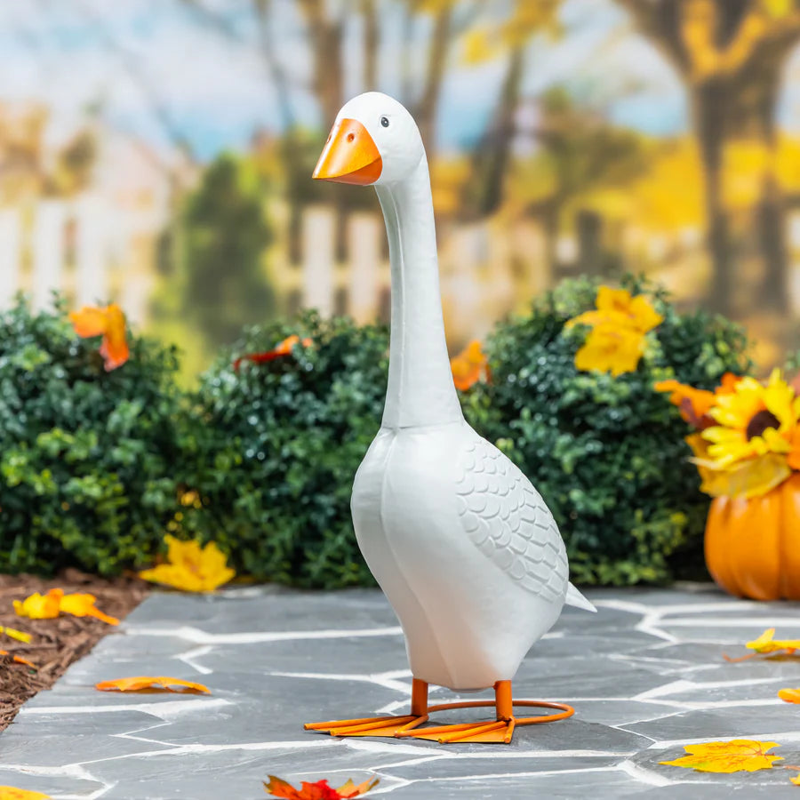 GU3S4LG26 Evergreen Giddy The Goose, Metal Porch Statue, 21"H