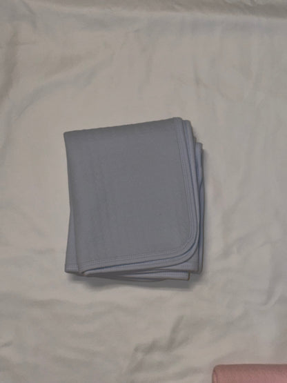 Baby Receiving Blankets with Pearl Quilted Design in Pink, White, or Blue
