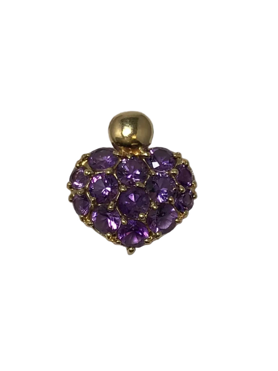 U 44735 14K Yellow Gold Purple Stone Pendant