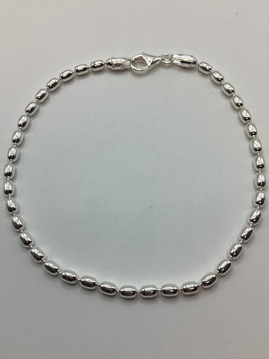 722 KAR511/9 Southern Gates Sterling Silver 3mm Rice Bead Bracelet 9in 0