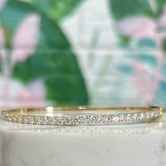 14K Yellow Gold 2CTTW Diamond Bangle