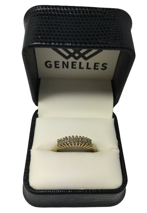 U 10K Yellow Gold CZ Baguette Ring