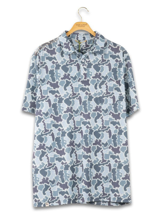 PP-0126-MN-POLO-CAMO-BLUCMO Men's Simply Southern Polo in Blue Camo