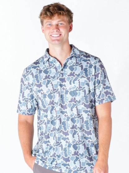 PP-0126-MN-POLO-CAMO-BLUCMO Men's Simply Southern Polo in Blue Camo