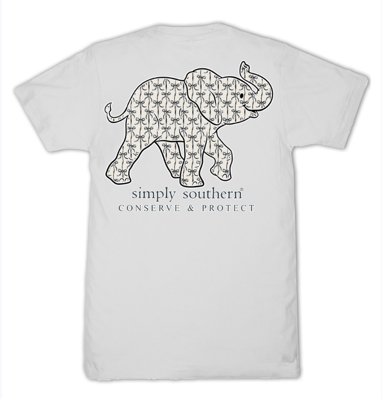 YTH-SS-TRACKE2BOW-STAR Youth Simply Southern Elephant Tracker Tee Star Grey