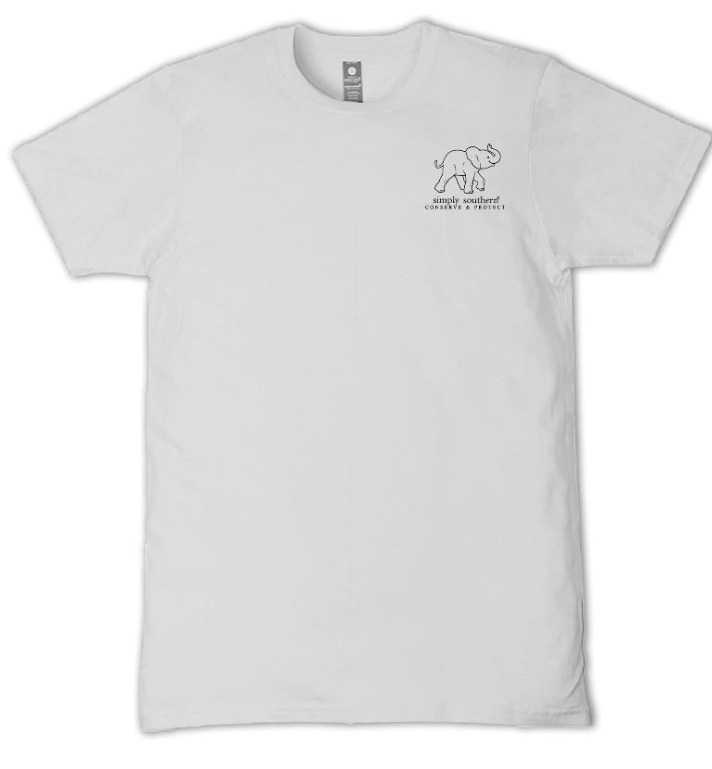 YTH-SS-TRACKE2BOW-STAR Youth Simply Southern Elephant Tracker Tee Star Grey
