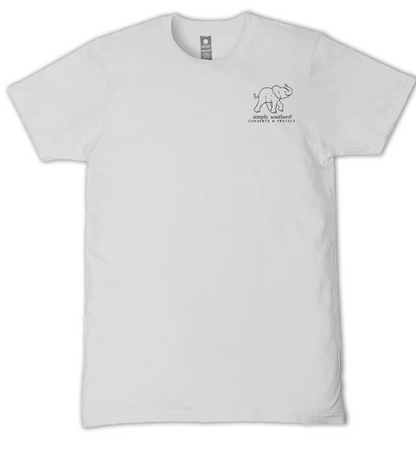 YTH-SS-TRACKE2BOW-STAR Youth Simply Southern Elephant Tracker Tee Star Grey