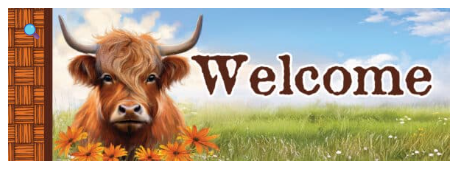 5814SS Custom Decor Signature Sign Highland Cow