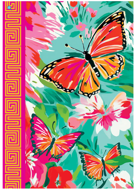 5828FM Custom Decor Vibrant Butterflies Garden Flag