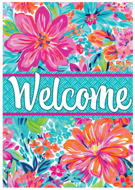 5820FL Custom Decor Pink and Orange Medley House Flag