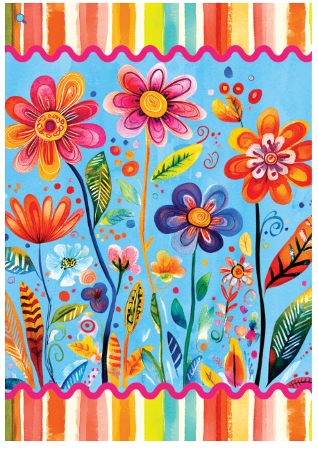 5819FL Custom Decor Funky Flowers House Flag