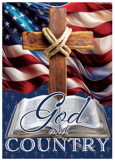 5847FM Custom Decor God and Country Garden Flag