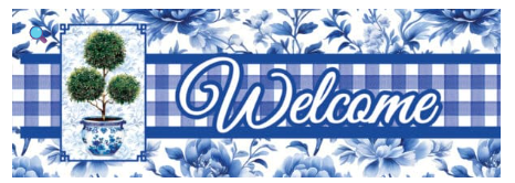 5853SS Custom Decor Signature Sign Chinoiserie Topiary