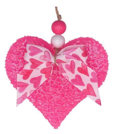 Beaded Heart Freshie - Pink Sugar