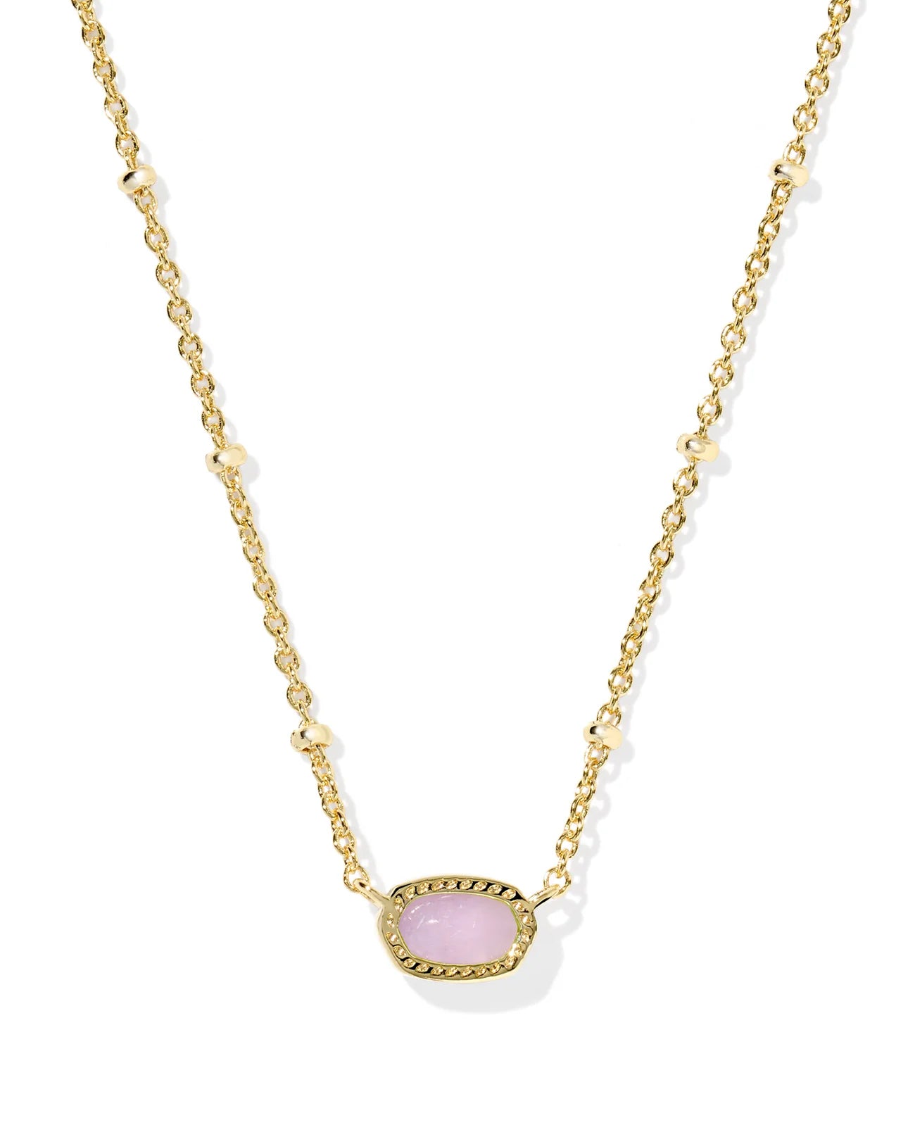 9608873295 Kendra Scott Mini Elisa Necklace Purple Amethyst in Gold