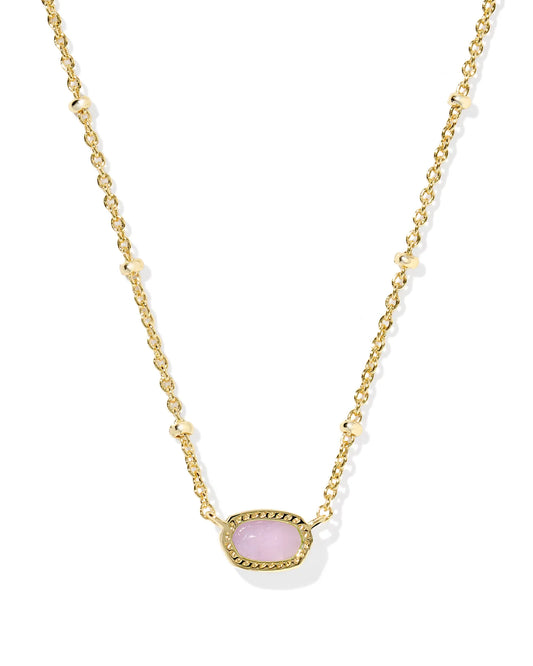 9608873295 Kendra Scott Mini Elisa Necklace Purple Amethyst in Gold